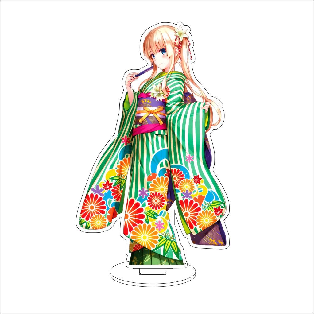 16CM Anime Fate stay night Cosplay Acrylic Stand Ornaments Sakura Matou/Illyasviel von Einzbern Figure Stand Halloween Gifts