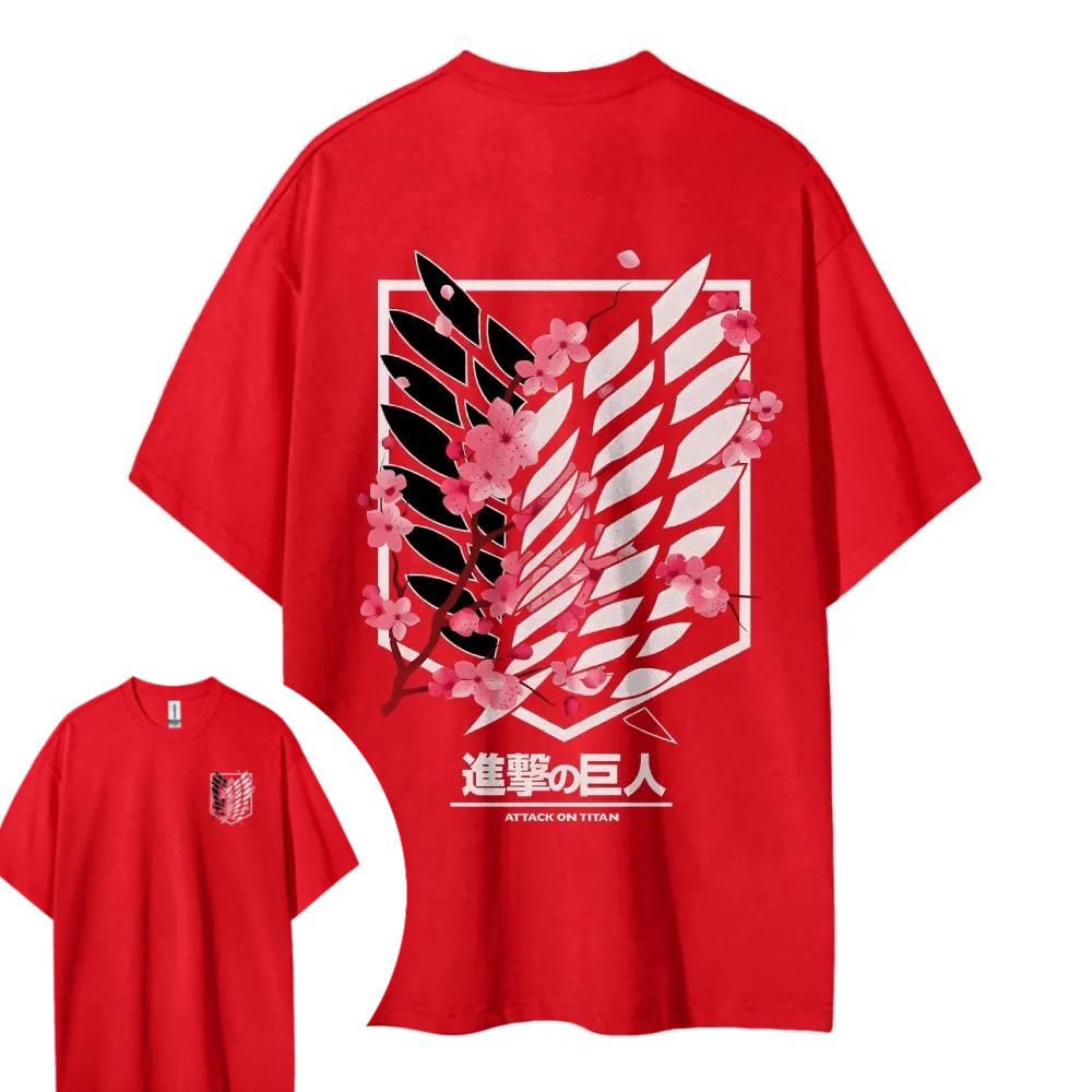 AOT Wings of Freedom Short Sleeve Mens and Womens Same Comfortable Short Sleeve Couple Clothing Casual Short Sleeve Popular