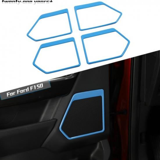 Light Blue Interior Door Speaker Horn Frame Decor Cover Trim For Ford F150 +