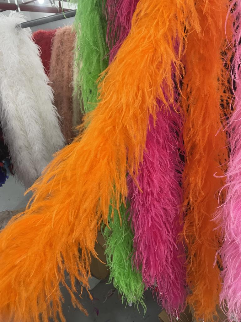 DIY Colorful Ostrich Feather Boa 6Ply Fluffy Shawl 0.5/1/2/3/4 Meter for Wedding Dress Carnival Performance Costume Party Decoration