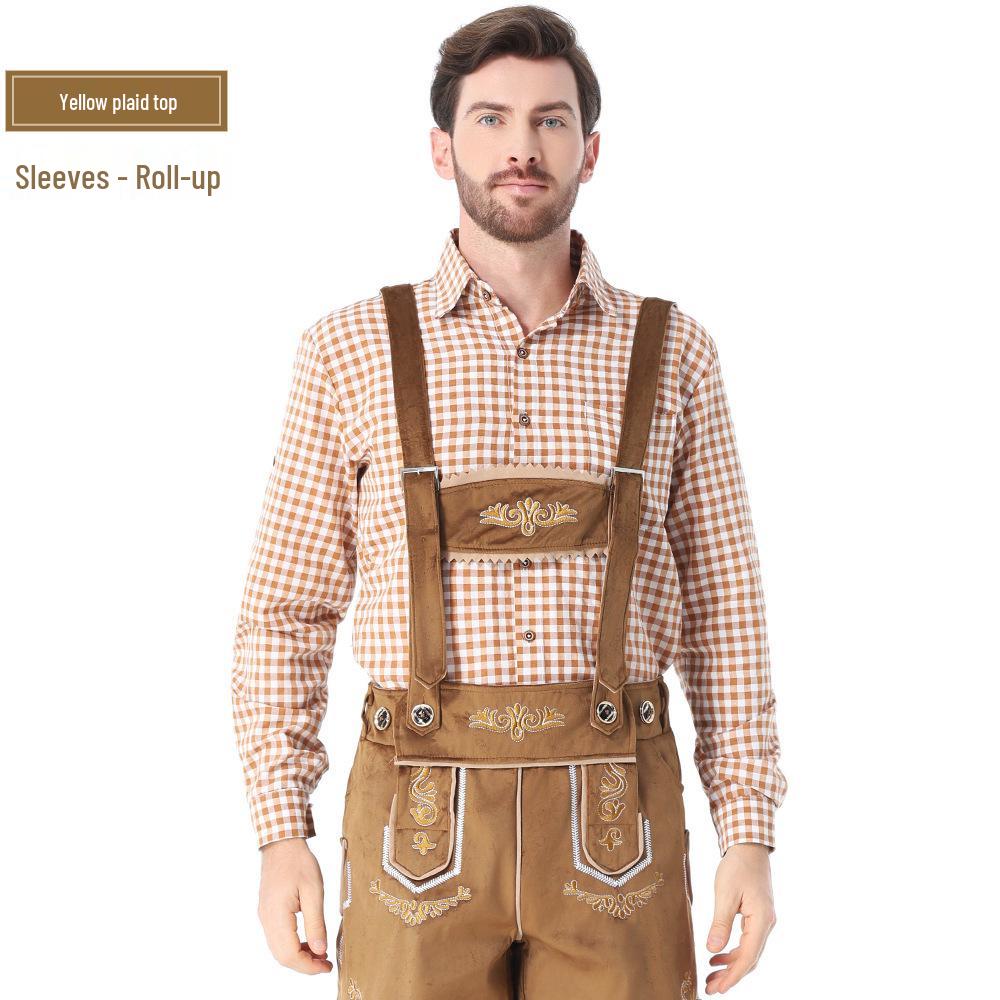 Oktoberfest Karobluse & Bestickte Latzhose Halloween Cosplay Outfit