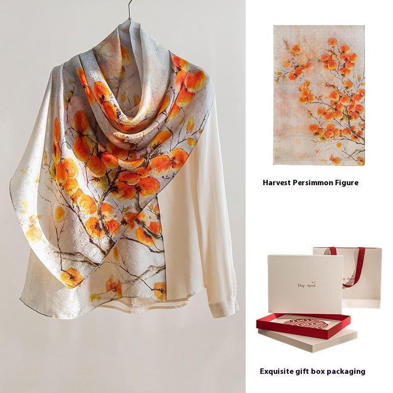 High-end Women's New 100 Mulberry Silk Scarf Shawl Cheongsam 170 * 55cm