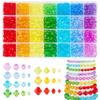 2310Pcs 28 Styles Transparent Acrylic Beads Bicone Mixed Color 4~10x4~10mm Hole: 1~2.5mm