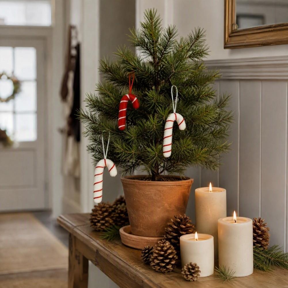 Felt Material Felt Candy Cane Ornament Striped Design Xmas Tree Hanging Candies Home Decoration