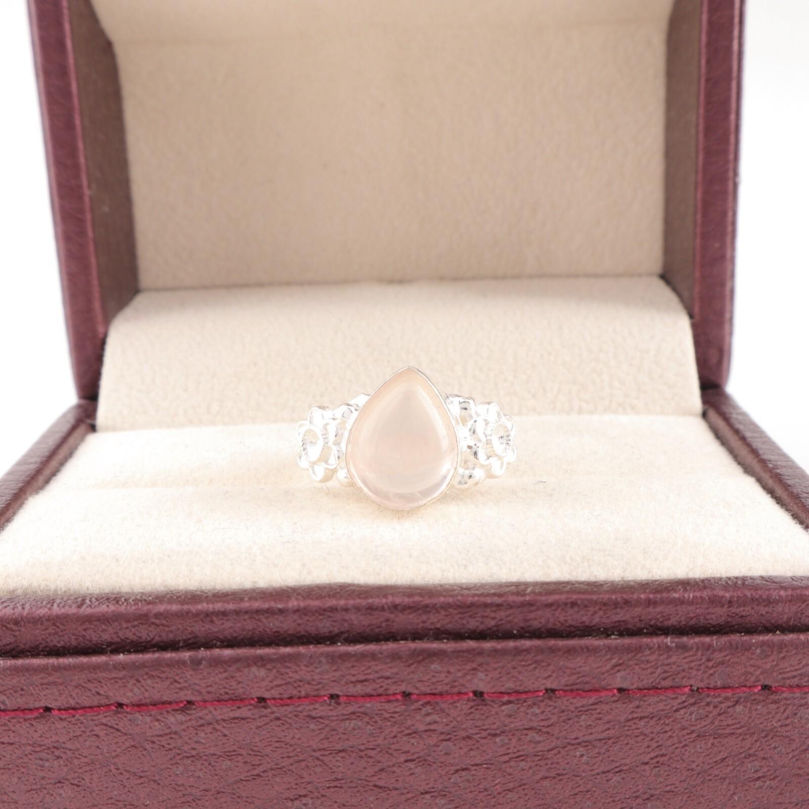 

Драгоценный камень Розовый кварц Серебро 925 пробы Ювелирное изделие Ручной работы Дизайнерское кольцо для подарка RR-59-33 13