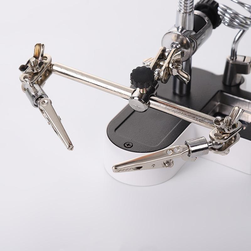 4.5x 11x Welding Auxiliary Clip Magnifier Helping Hands Soldering Magnifying Glass With Led Lights For Repair Work