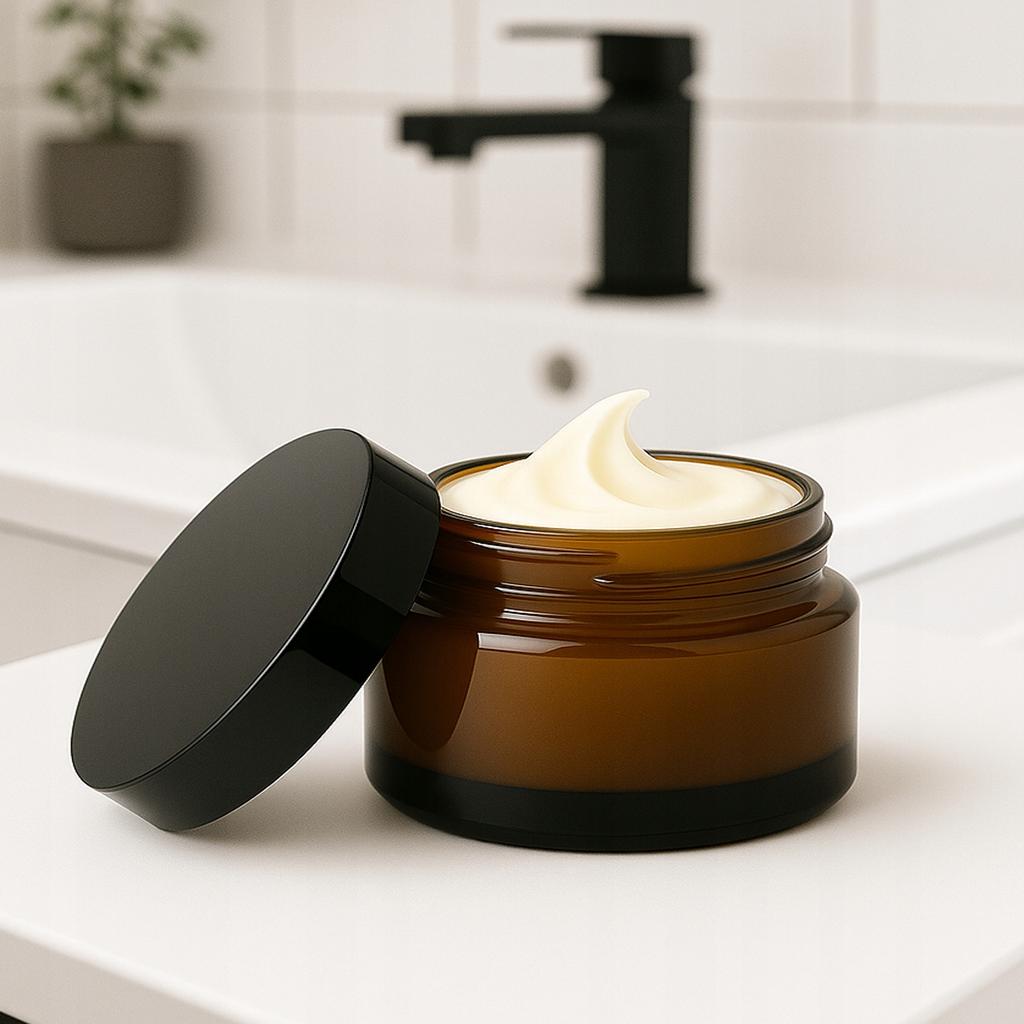 5x Brown Glass Jar with Dark Glass 20g 20ml for Cream Cosmetics Samples