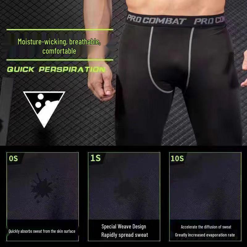 Men’s High Elastic Warm Compression Basketball Tights with Quick-Dry and Velvet for Autumn/Winter Fitness.