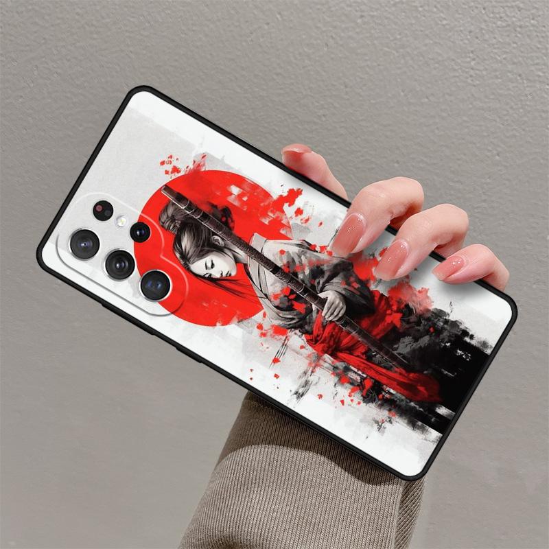 Samurai Warrior Geisha Phone Case For Samsung Galaxy S25 S23 S30 S21 S20 FE S24 S22 Ultra Note 10 20 Plus Silicone Cover lite