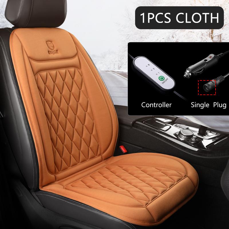 12V Heated Car Seat Cushion (Cloth/Flannel), Car Seat Warmer for Winter, Heating Pad Set Universal Accessory