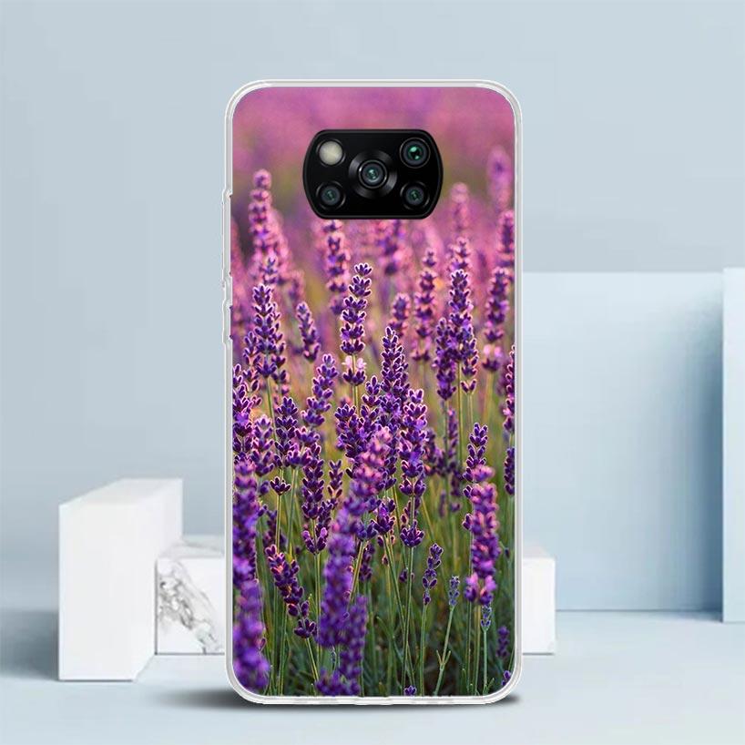 Purple Lavender Flowers Phone Case For Xiaomi Poco F7 Ultra X5 X6 X7 Pro M7 Redmi 15C 15 13C 13 12C 12 10C 10 10A 9 9C 9A 9T Cov
