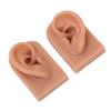 Piercing Practice Ear Model Flexible Reusable Silicone Human Ear Model Practice Left Right Dark Skin Tone