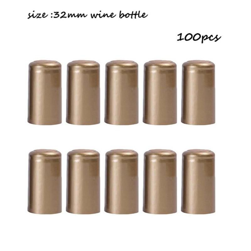 100 Pcs Natural Wine Bottle Corks and Seals Heat Shrink Capsules with Tear Tab for Straight Mouth Wine Bottles Cap