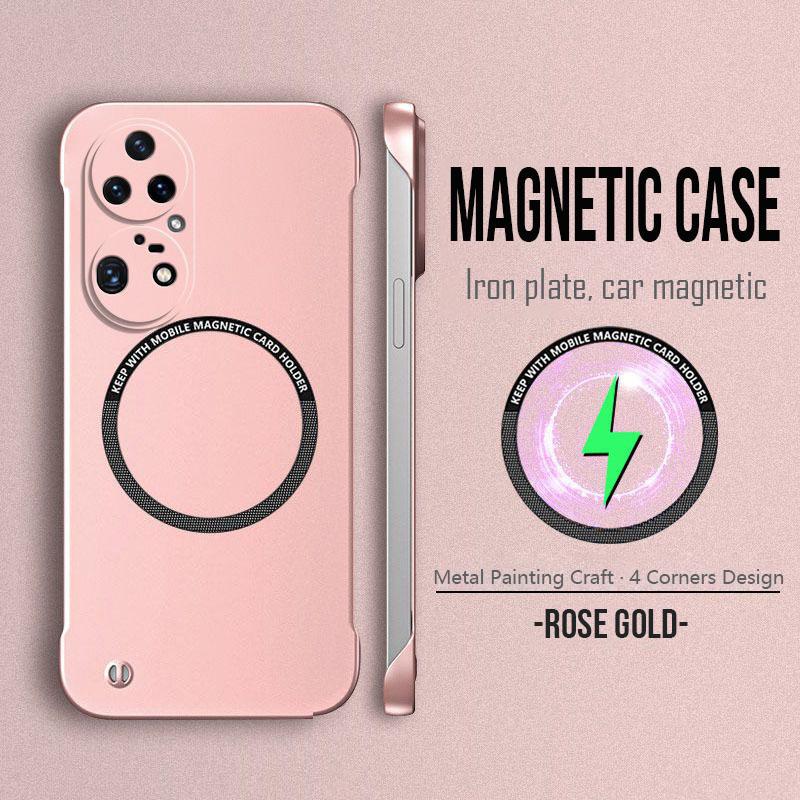 Magnetic Metal Painting Ultra Thin Frameless Phone Case For Huawei Nova 13 12 11 10 9 Pro Wireless Charging Cover