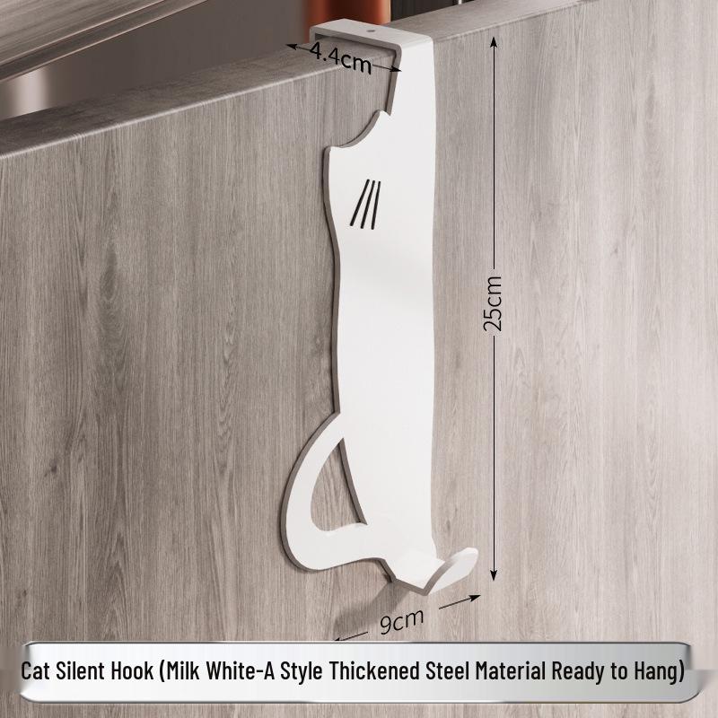 Punch-Free Wall-Mounted Door Hook Rack for Kitchen Cabinets - Organize Clothes, Hats, Keys & More