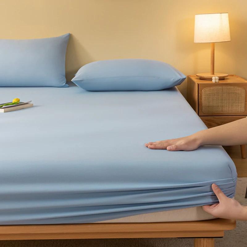 1 Piece of Solid Matte Bedsheet, Sky Blue Bedspread for Bedroom, Bedding (excluding Pillowcases)