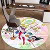 1pc Sailor Moon Anime Round Carpet  Office Chair Mat, NonSlip Rug for Home Decor, Seasonal Gift, Suitable for Office, Living Room