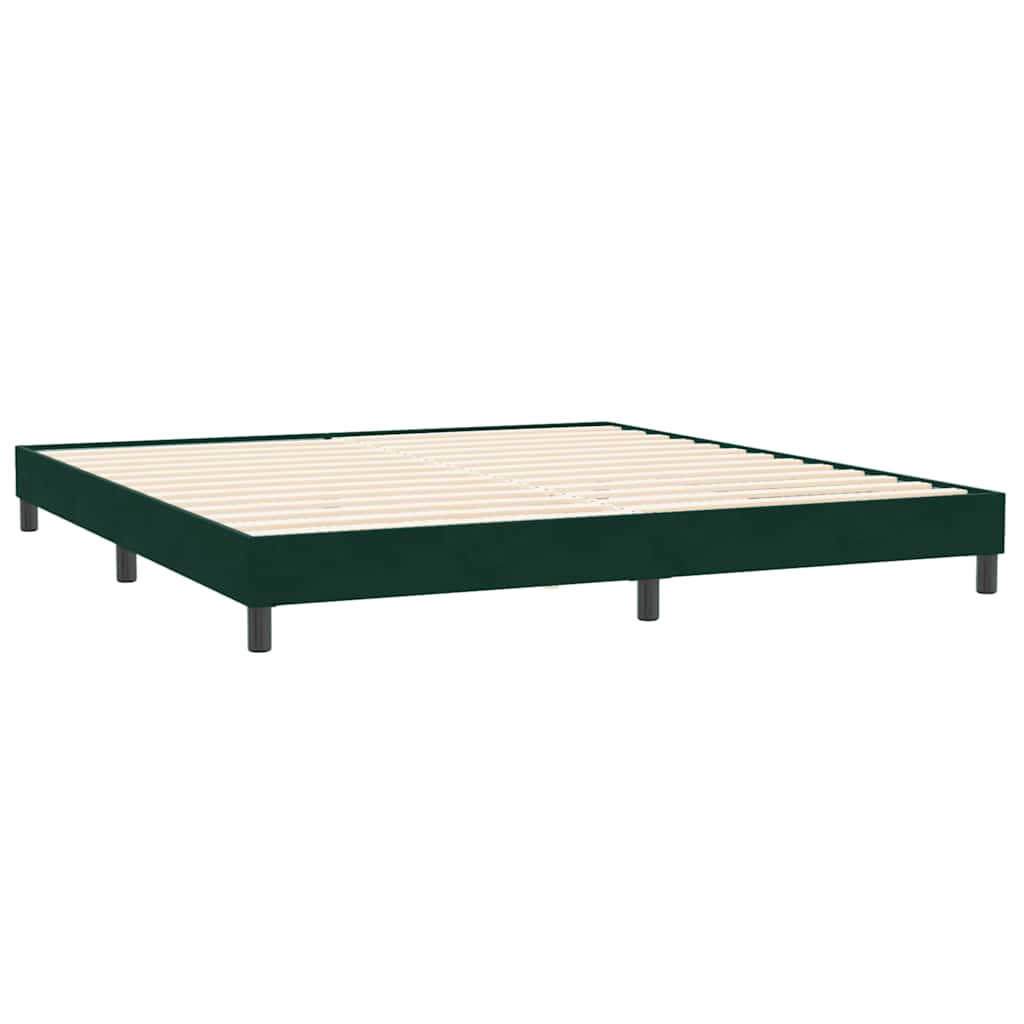 Box Spring Bed with Mattress Dark Green 180 x 220 cm Velvet