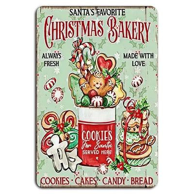 Christmas Bakery Gingerbread Sign Santa Cookies Candy Cakes Cafe Decor