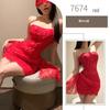 Red Christmas Bodycon Skirt Lingerie: Enhances Curves with Flirty, Festive Design