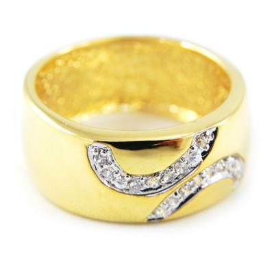 Gold Plated Ring 'Cleopatra' Gold / Gold / White /