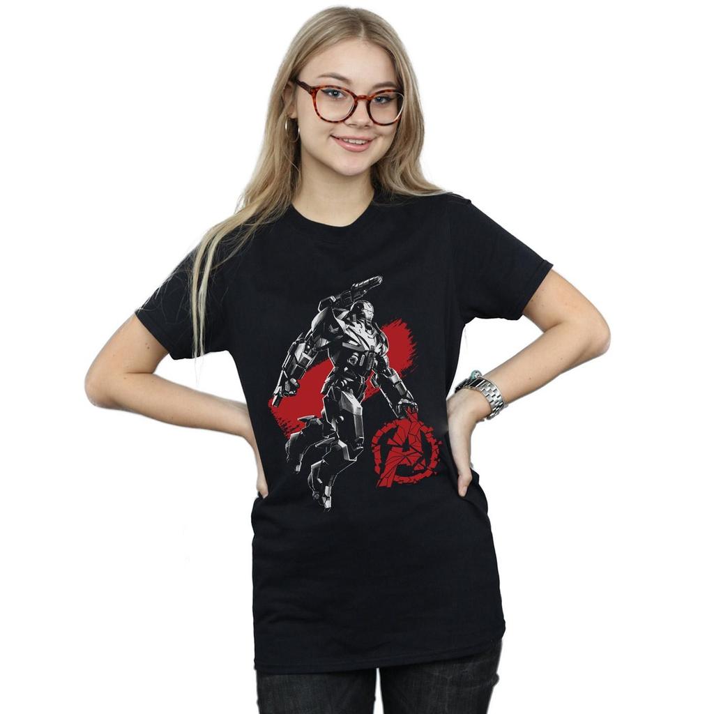 Marvel Womens/Ladies Avengers Endgame Mono War Machine Cotton Boyfriend T-Shirt