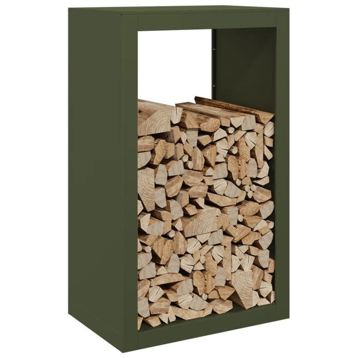 VidaXL Portant de bois de chauffage vert 60x40x100 cm acier, magasin de bûches, porte-bûches de cheminée, support de bûches, 850992