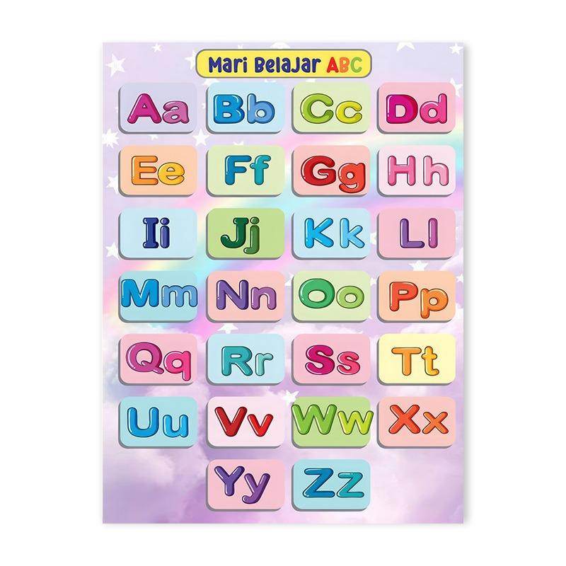 Kids Learning Education Posters English Letters and Numbers Canvas Painting Nordic Nursery Baby Bedroom Wall Art Home Decor