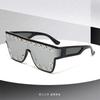 2026Future-style One-piece Mirrored Sunglasses, Cyberpunk Metal Rivet Design, Perfect for Parties and Trendy Looks