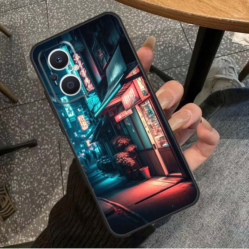 Japanese Night City Aesthetic For OPPO Reno 7 8 Lite 8T 14F 13F 11F 12F 10 11 12 13 14 Pro OPPO Find X9 X8 X5 X6 Pro Case