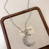 Diamond pleated stars moon pendant necklace sweater chain necklace women's wholesale