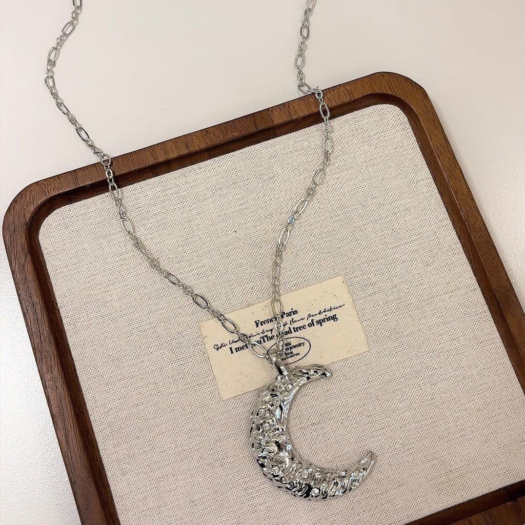 Diamond pleated stars moon pendant necklace sweater chain necklace women's wholesale