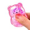 Mini Glitter Bear Squeeze Toy Stress Relief Clear Bear Stress Sugar Ball Sensory Toy Soft Slow Rising Decompression Fidget Toy