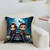 1Pc Chibi Supernatural Sam & Dean Pillow Cover, 2D Double-Sided Print Polyester Throw Pillow Case, Impala & Moonlit Forest Decor