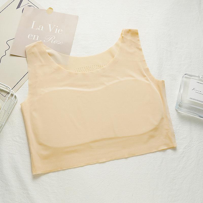 

Невидимий Тонкий Дихаючий Спортивний Бюстгальтер Жіночий Топ-Майка для Йоги Зручна Нижня Білизна для Грудей 3XL бежевий