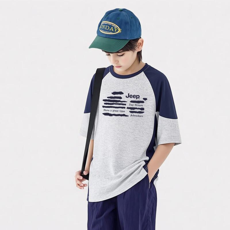 Jeep Boys' Summer Casual Breathable Short Sleeve T-Shirt