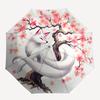 1pc Cherry Blossom Tree and Beautiful White Fox Pattern Automatic Umbrella is Fashionable and Good-Looking, a Portable 3-Fold Umbrella, Suitable