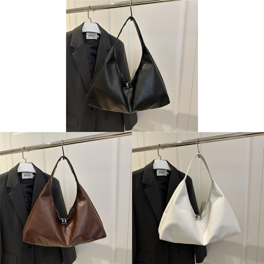 Pu Water Bucket Bag With Zipper And Cell Phone Pocket For Casual Street Style