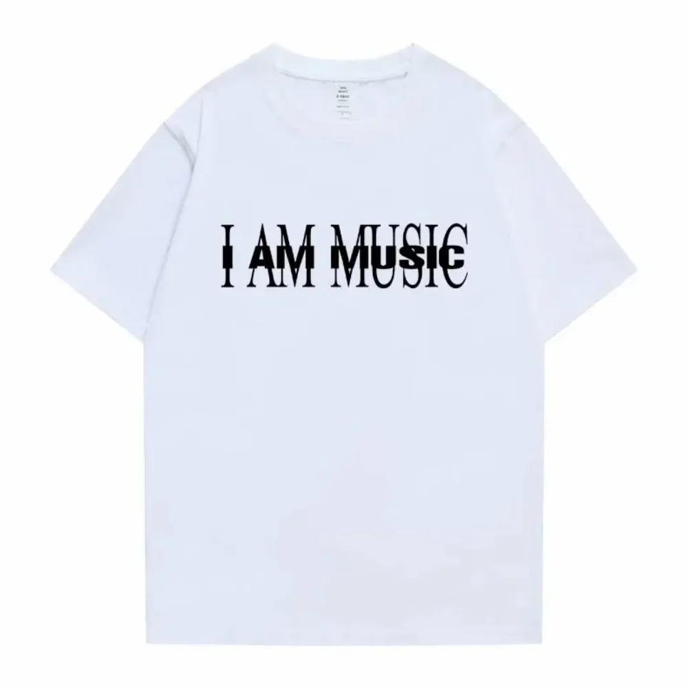 Creative Letter Graphic TShirt Casual Short Sleeve Tee with Stylish Font Design for Music Enthusiasts Daily Wear Music Events S