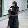 Autumn Winter Hooded Women's Down Cotton Jacket Waistcoat Waist Length Over The Knee Fashion Thickened Female Vest