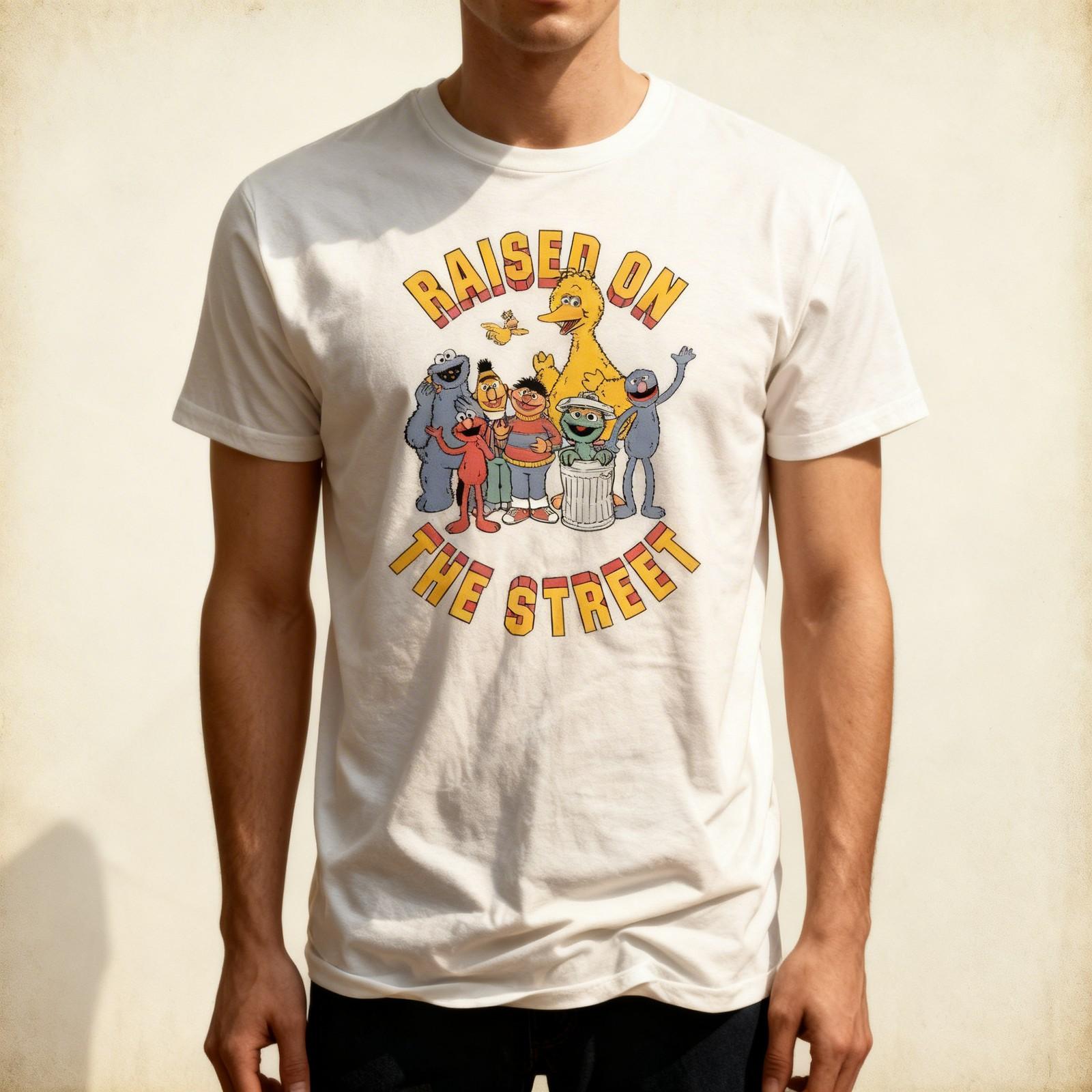 Sesame Street Raised On The Street Graphic T shirt Unisex T-Shirt XXXXL