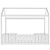 Single Bed Sturdy Construction High Stability Fence Design Mildew-proof Good Load-bearing Anti-fall Smooth Surface Frame Wooden Bedstead Bedroom
