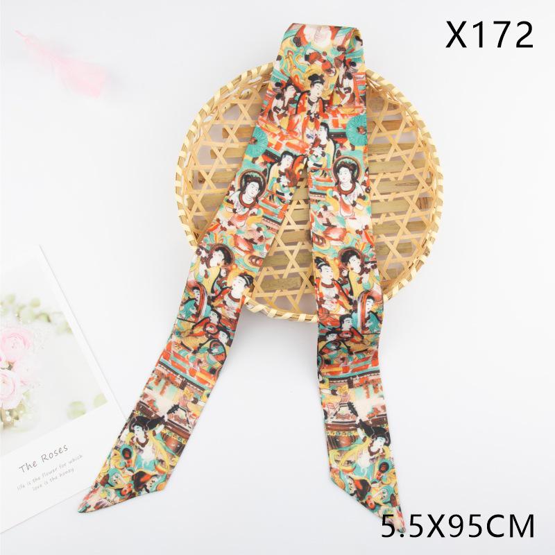 Versatile Vintage Silk Scarf: Hair Tie, Headband, Bag Accessory