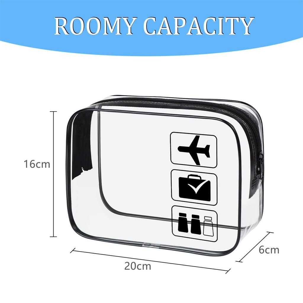 1pc Clear Toiletry TSA Approved Travel Bag Travel Carry On, Airport Aviation Accessories Compliant Bag, Quart Size Women's and M