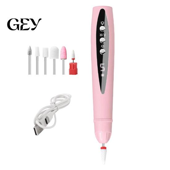 Electric Nail File 2-In-1 Drill with 5 Bits, 5-Speed Cordless Manicure Accessories UV LED Lamp, USB Rechargeable Tool for Women Portable Polisher