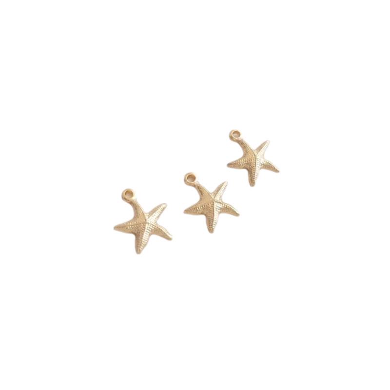 14K Gold-Plated Ocean Series Starfish Charm for DIY Jewelry - Bracelet, Necklace, Earrings, Pendant