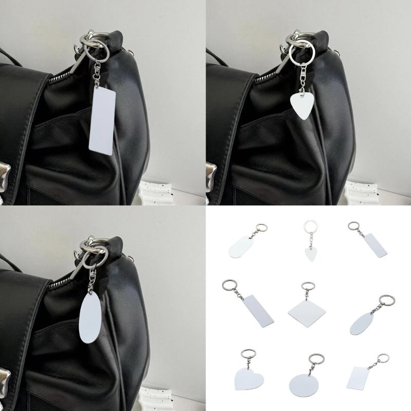 Pack of 10 Blank Aluminum Metal Keychains for Custom Heat Transfer Designs Sturdy Lightweight Sustainable