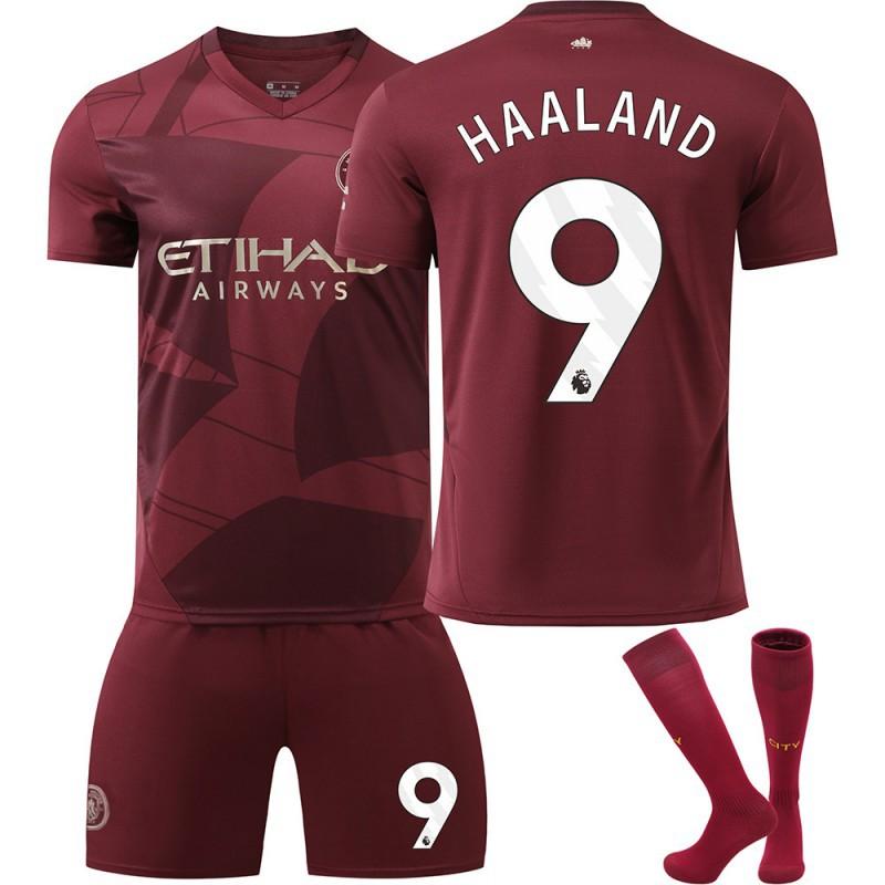 2425 Manchester City Jersey No. 9 Harland 17 De Braunet 10 Gralish Second Away Football Set