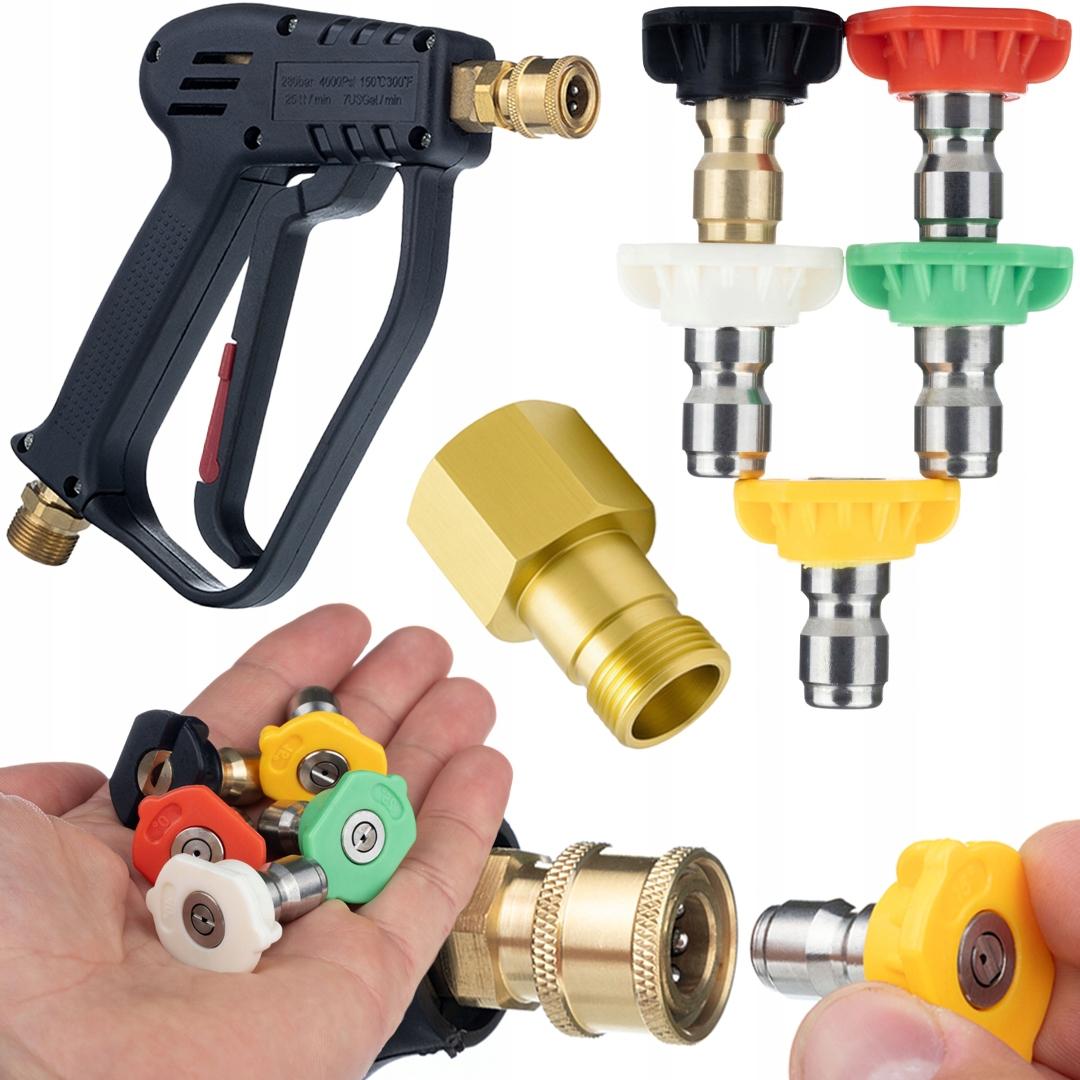 

Rosfix Zestaw 5 Dysz z Pistoletem do Myjki Ciśnieniowej – Różne Kąty Strumienia | Adapter Easy!Lock M22 | Wysoka Jakość Wykonania