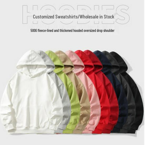 Men's Heavyweight Fleece-Lined Crew Neck Sweatshirt - Loose Fit, Solid Color, Long Sleeve.